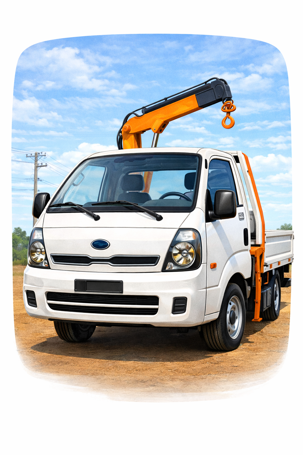 Mini Munck com guindaste - Vista frontal